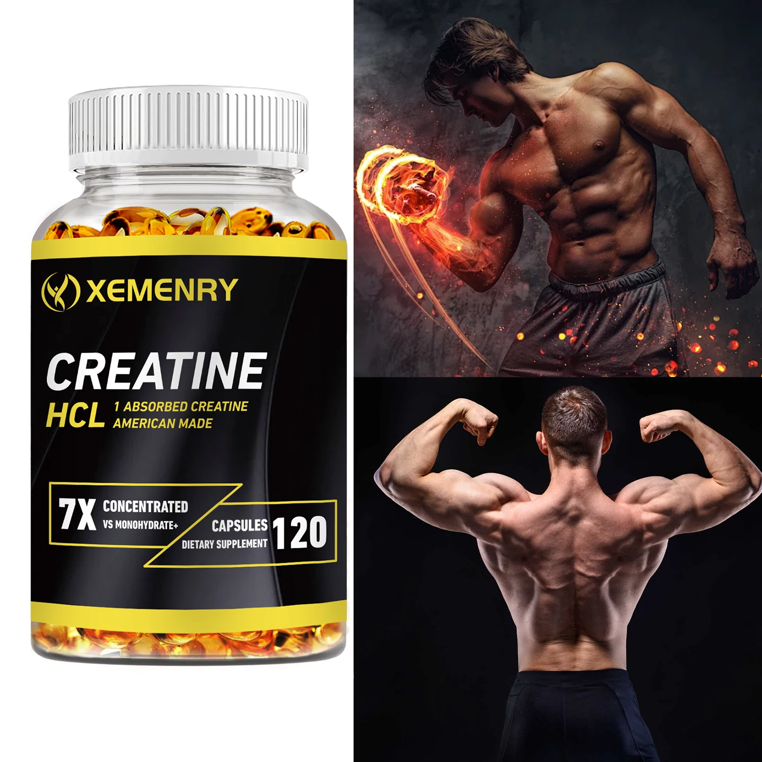 

Creatine HCl - Boost Muscle Strength and Energy Support Muscle Growth, Endurance, Enhances Immunity