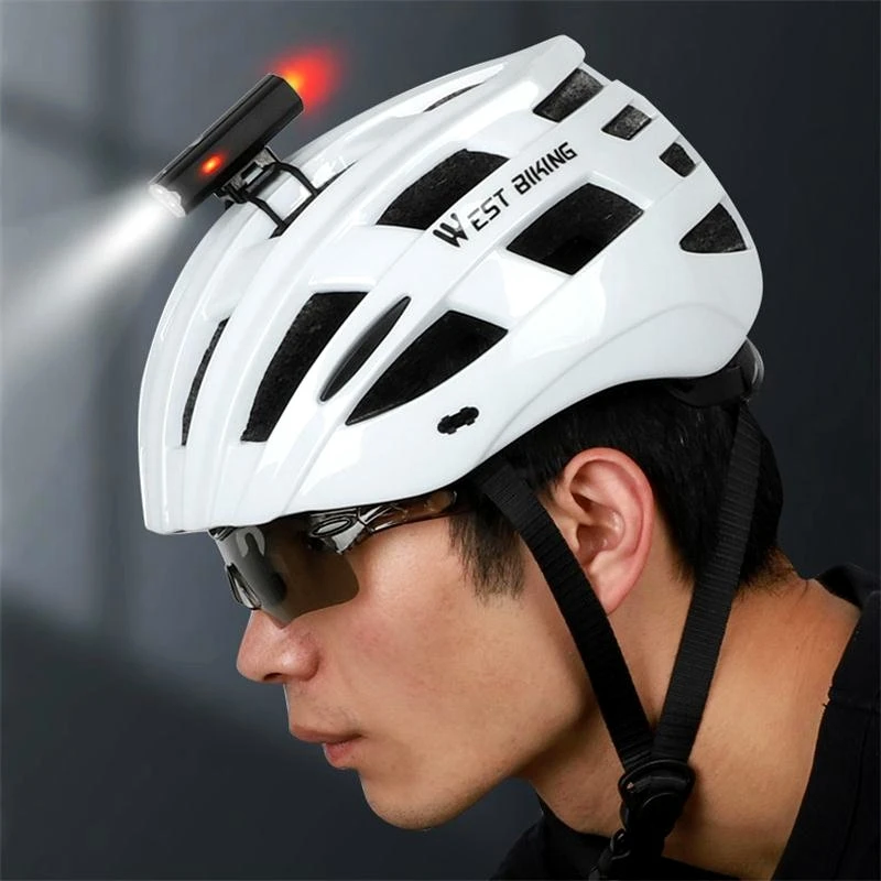 WEST BIKING Bike Helmet Headlight Cycling Front Lighting Warning Safety MTB Road Waterproof Bike Light Cycling Accessories