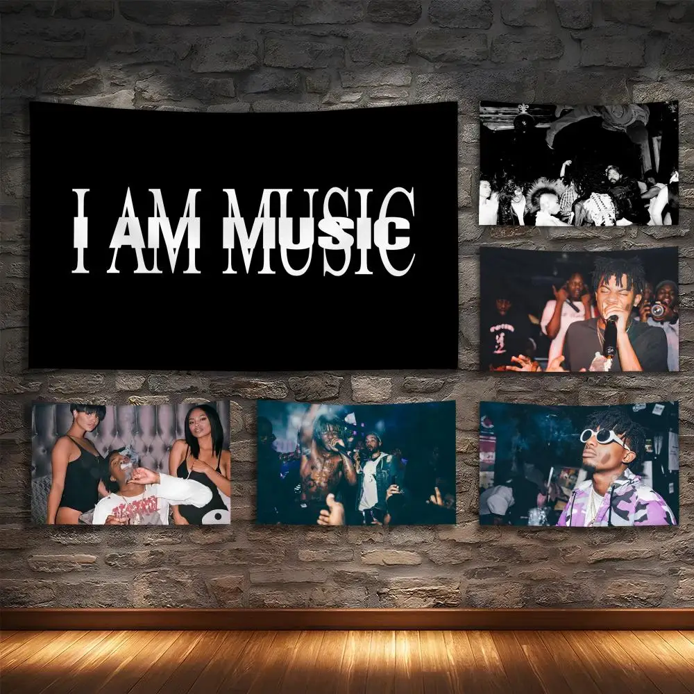 P-Playboi I Am Music Carti Tapestry Custom Living Bedroom Party Dormitory interior Wall bohemian Decoration Attached clip