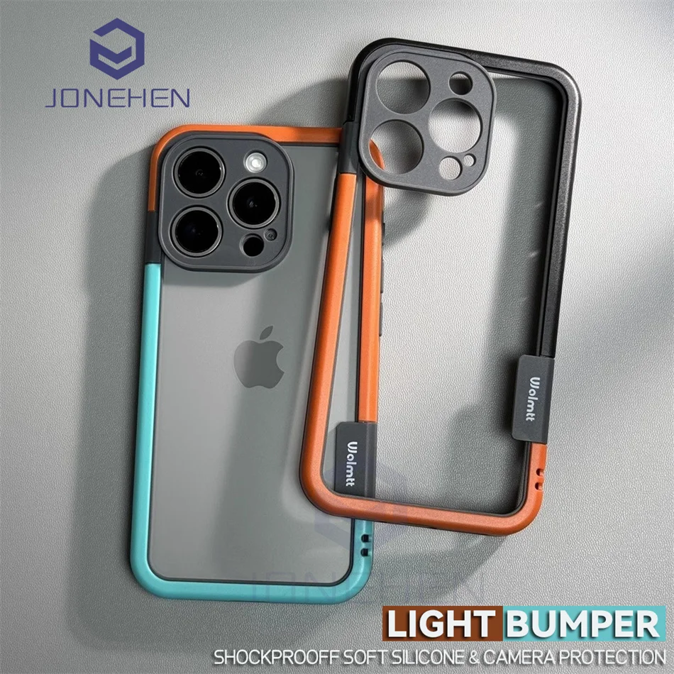 Dual Color Bumper Case For iPhone 15 14 13 12 Mini 11 16 Pro Max 16 Plus X S XS XR Shockproof Soft Silicone Frame Without Cover