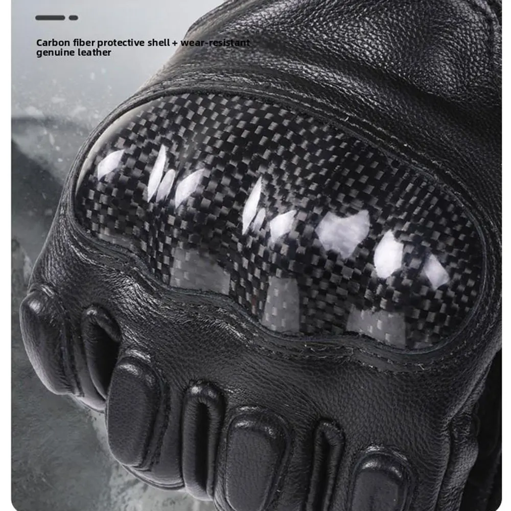 Skórzane rękawice motocyklowe Pełne palce Ekran dotykowy Guantes Moto Rękawice do jazdy motocyklem Odporne na zużycie rękawice motocrossowe