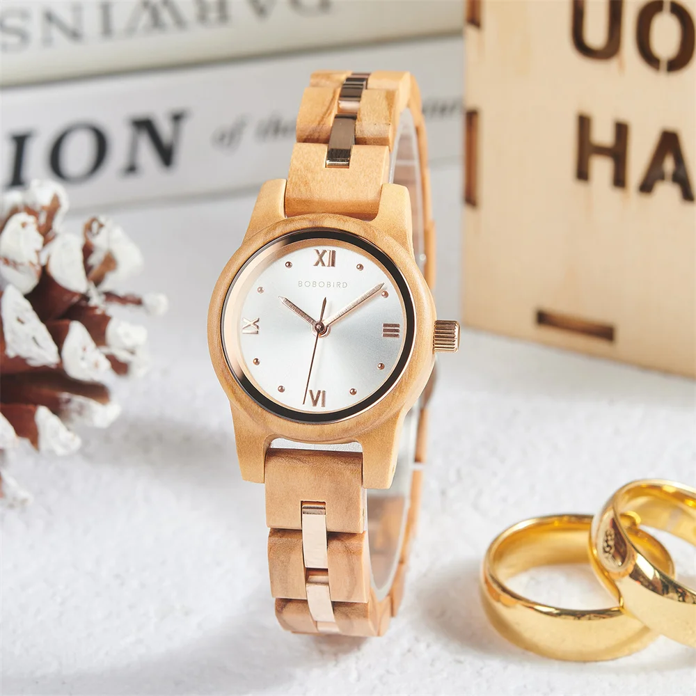 BOBO BIRD-Montre à Quartz en Bois pour Femme, avec Boîte Cadeau, Livraison Directe