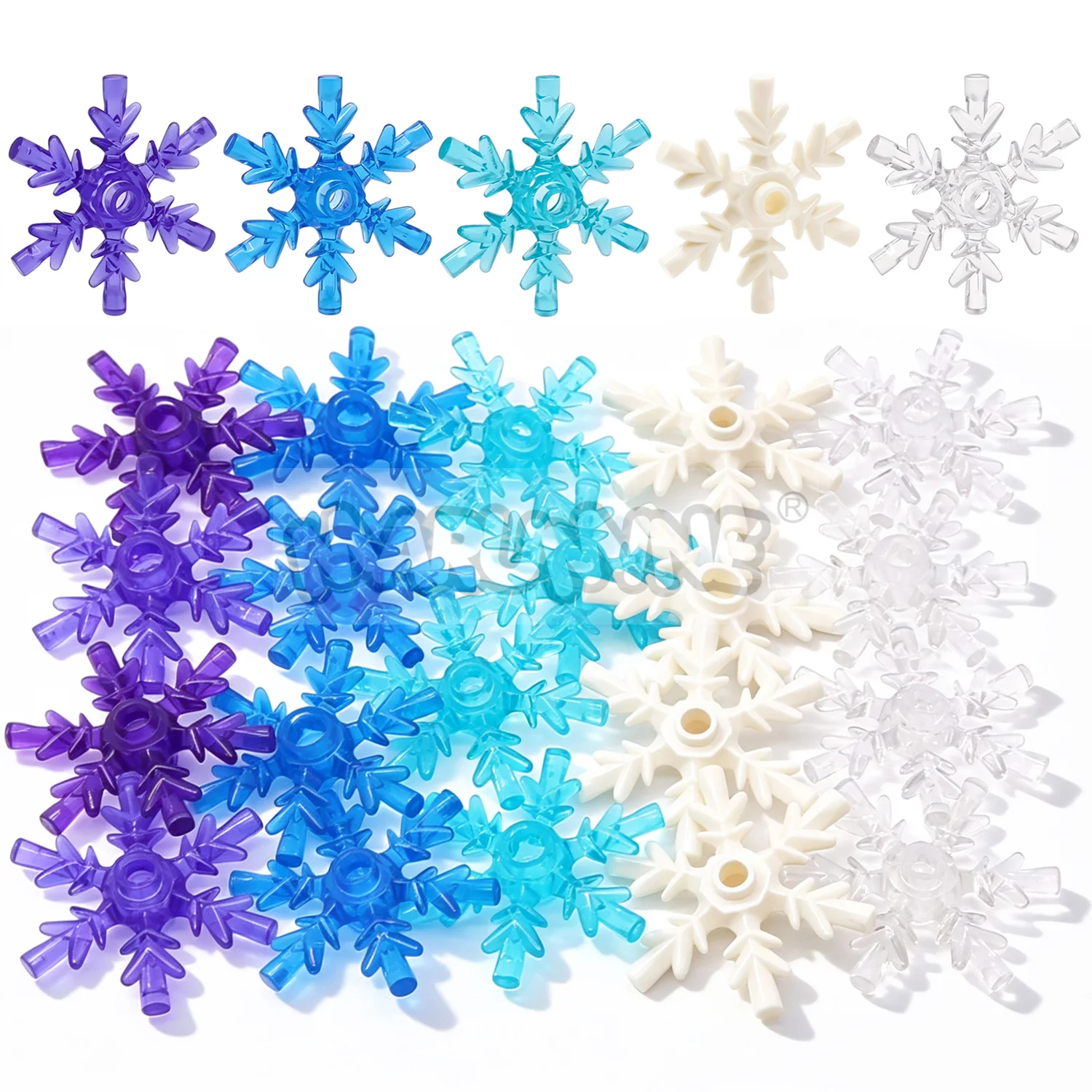 MARUMINE 30PCS Crystal Ice Snowflake MOC Building Block Accessories Compatible with 42409 Bricks Model DIY Assembles Parts