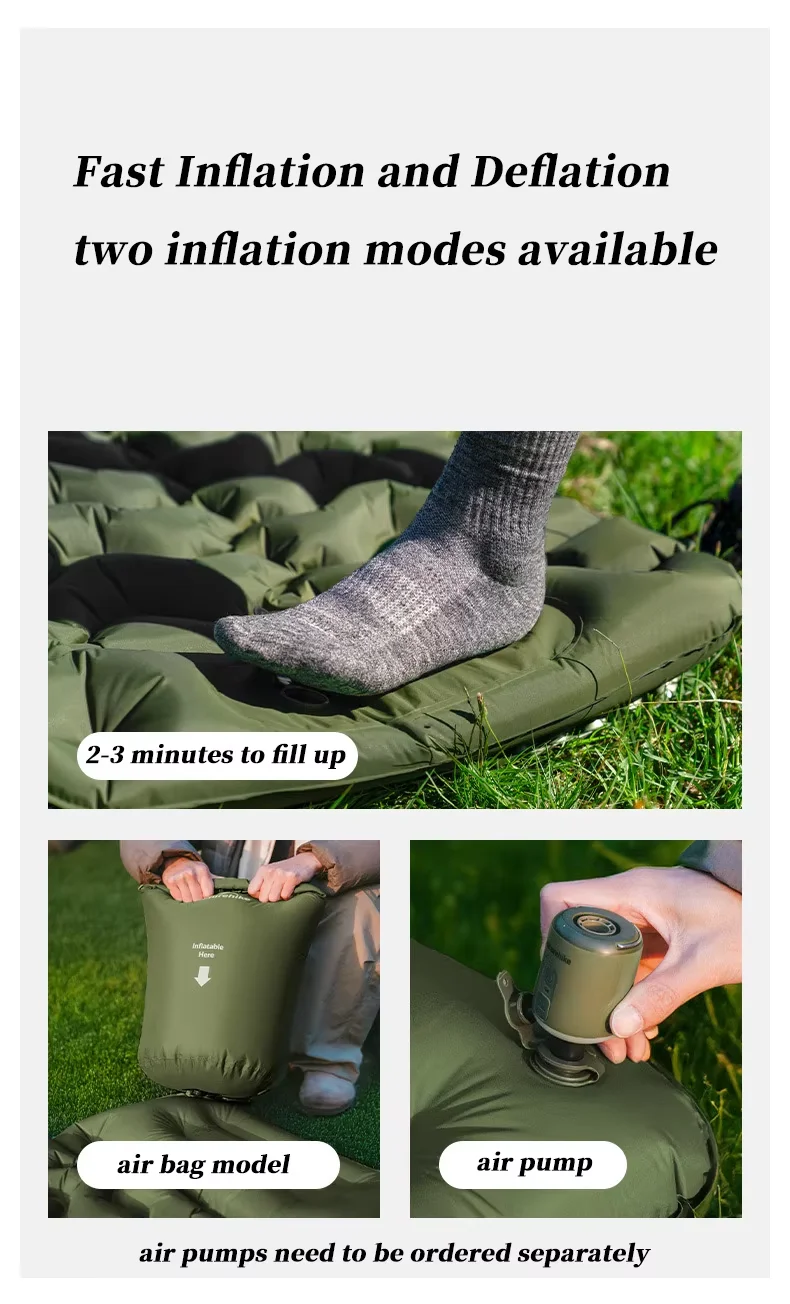 Naturehike FC01 Luftmatratze Camping Aufblasbare Ultraleichte Tragbare Matratze mit Eingebauter Pumpe Luftmatten Wandern Outdoor Faltbare Schlafmatte – Detail 11
