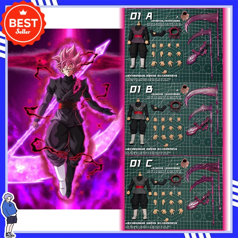 

DIMENSIONIA Studio Dragon Ball SHF (01A 01B 01C) Black Goku Zamasu Super Saiyan 1/12 Scale Action Figure Toy Collectible