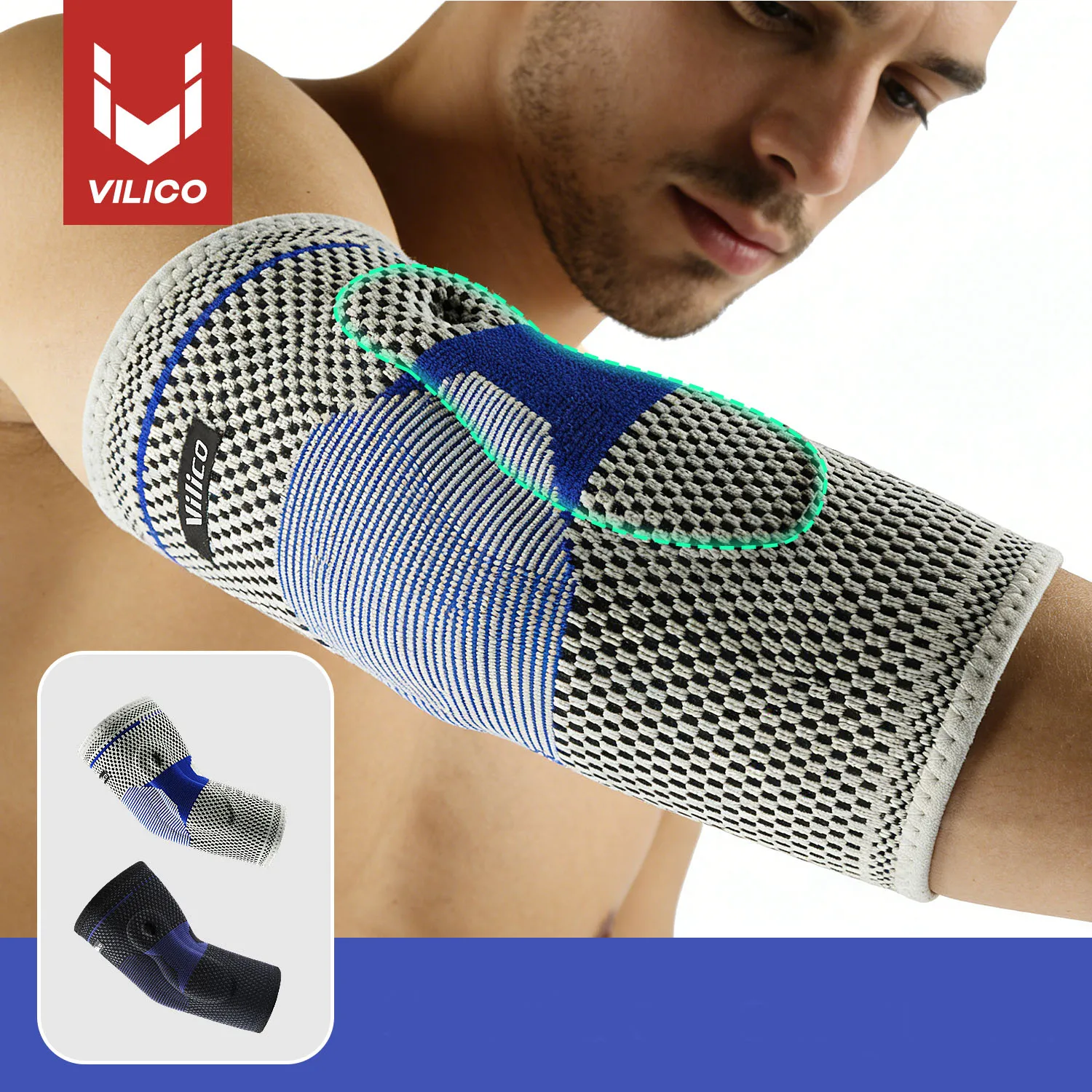Elbow Brace Compression Sleeve,Arm Support Sleeves Forearm Pain Relief Pads Braces for Tendonitis,Tennis & Golfers Elbow