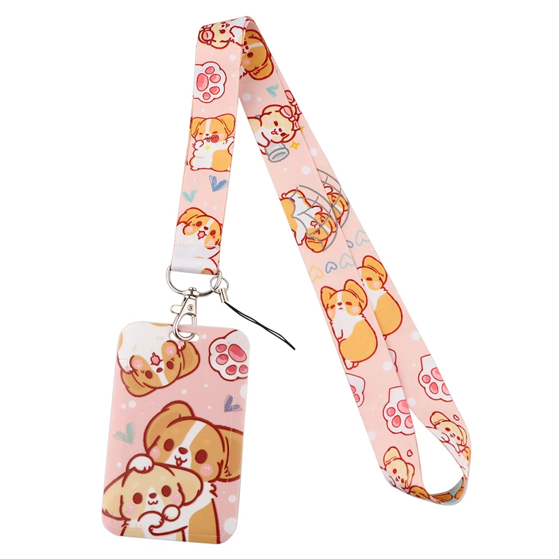 Little Kirky Dog Cat Art Cartoon Anime Fashion Lanyards Bus ID Name Work Card Holder Accessories Decorations Kids Gifts