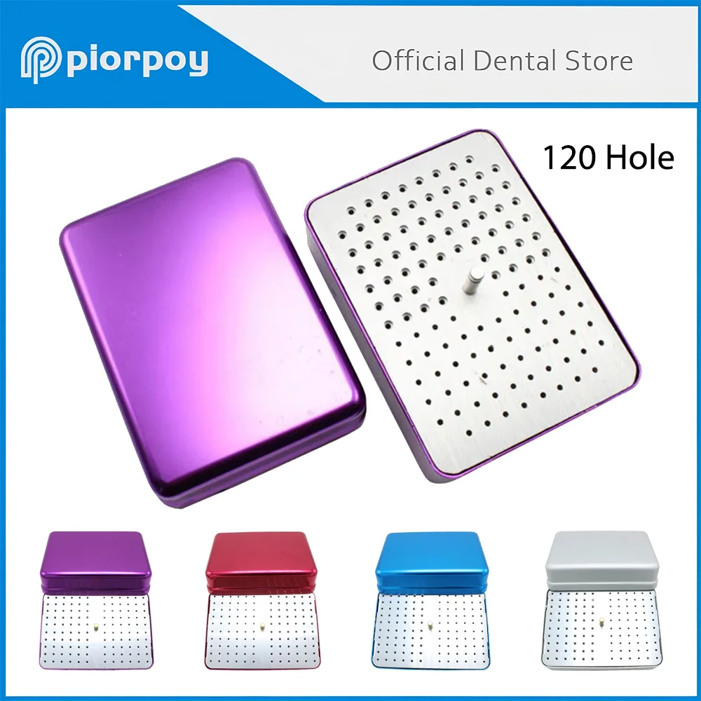 

PIORPOY 120 Holes Dental Disinfection Endo Files Holder Box High Speed Needle Box Diamond Burs Drill Autoclave Sterilizer Case