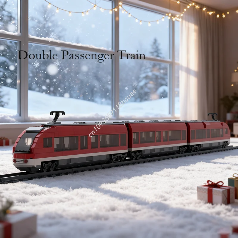

992pcs MOC Double Passenger Train City Model Building Blocks Toy Construction Christmas Gifts Assemble DIY Creative Idea Brick