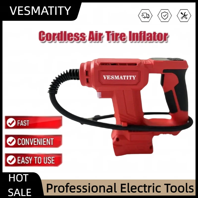Electric Air Pump Cordless Car Tyre Inflator Portable Air Compressor  For Cars Bicycles Fit Milwaukee  Battery