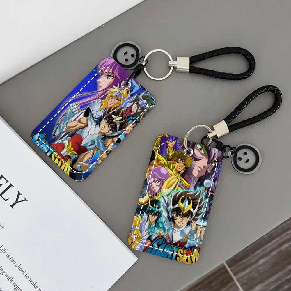 

Держатель для карт Anime S-Saint Seiya, подходит для кредитных карт, проездных билетов, прямоугольный защитный чехол для ключей с брелоком