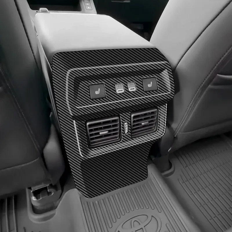 

Для Toyota RAV4 2026: Накладка на заднюю панель кондиционера из АБС-пластика под карбон, защита от ударов, аксессуары для интерьера автомобиля (для США и Японии)