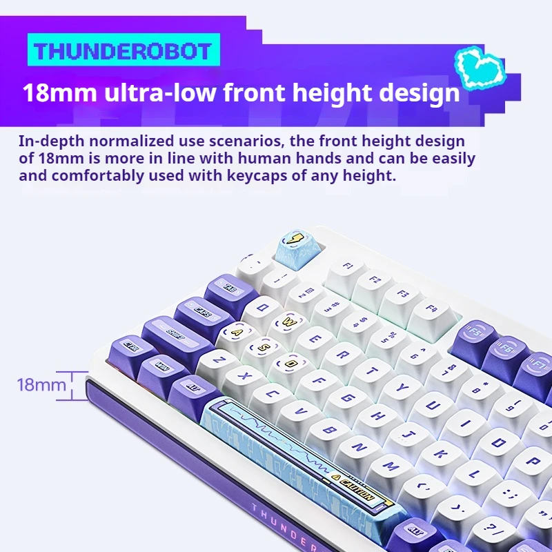 Thunderobot Zero75 Tri-Mode Smart Screen Mechanical Keyboard Gasket Structure Full Key Hot Swappable Without Impact Game Axis