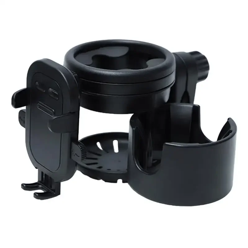 Phone Holder For Stroller Bike Water Bottle 360 Rotating Drinks Carrier With Slot