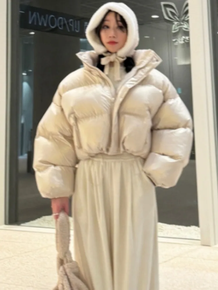 

Thiened Cotton Jaet Outerwear Casual Long Sve Stand Collar Zipper Design Spring Autumn Winter Street Sle Fem