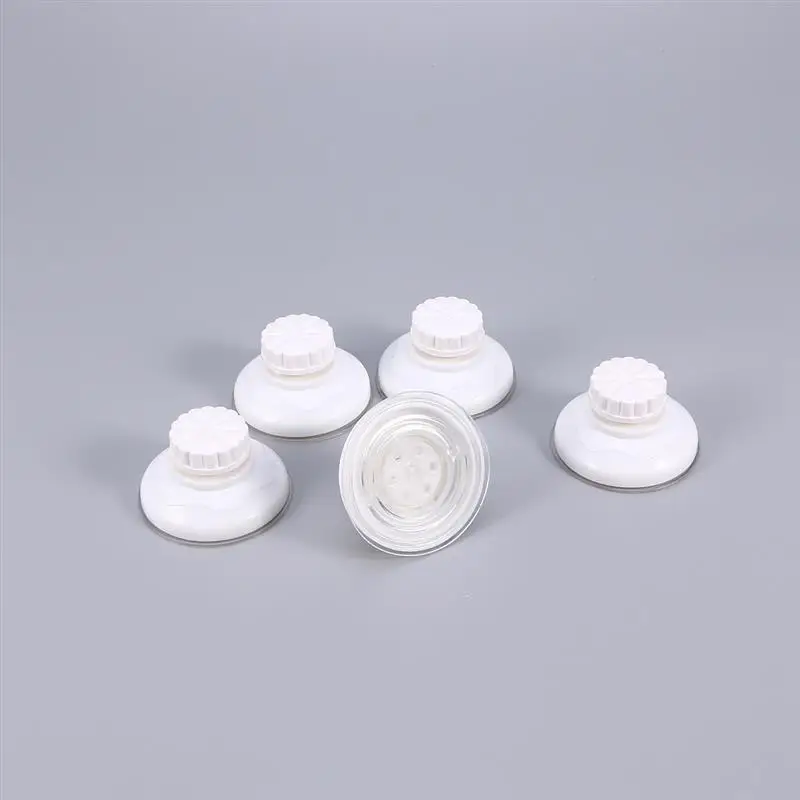 5pcs 6.1cm PVC Rotate Vacuum Suction Cups Seamless Hook Hanging With Screw Pole For Bath Shelf Shower