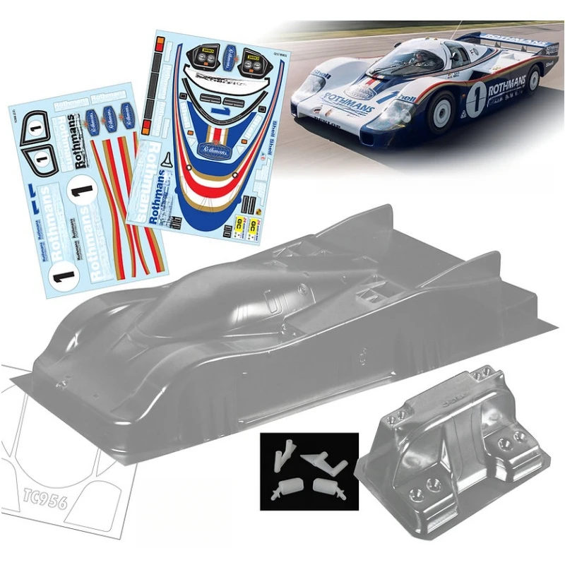 

TC956 1/10 Porschee 956 Clear body shell, 190mm width,258mm wheelbase for Tamiya TT-01 TT-02