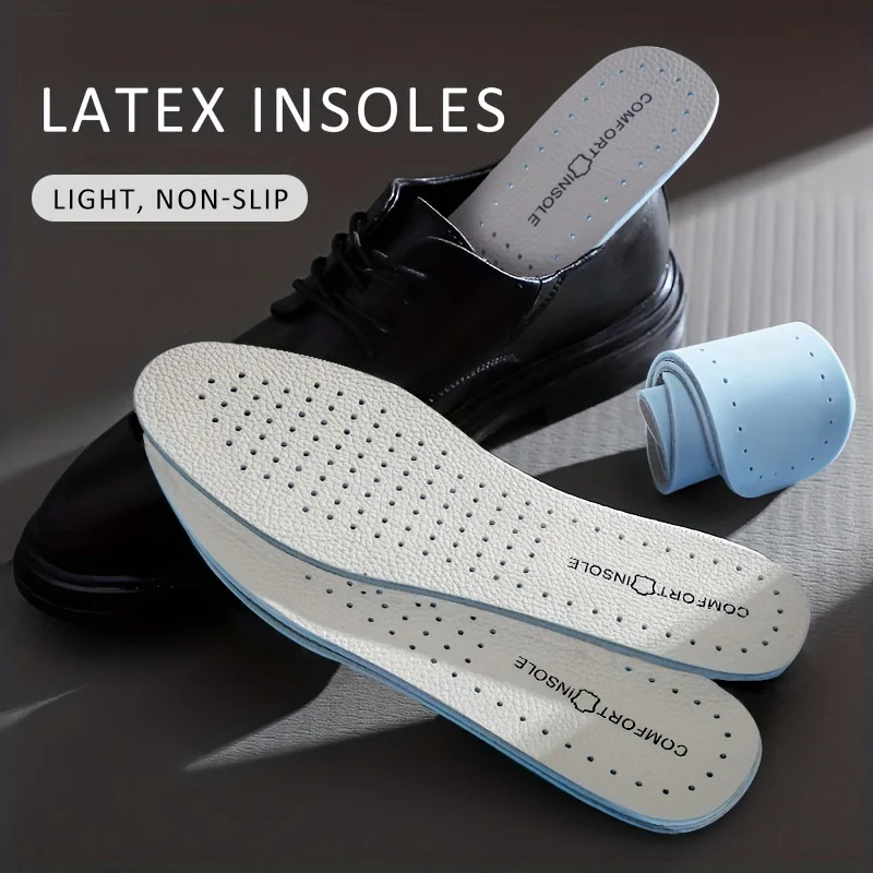 พื้นรองเท้าหนังหนาแผ่นรองรองเท้ายางนุ่มระบายอากาศฤดูร้อนกีฬาดูดซับแรงกระแทกกำจัดกลิ่นแทรก