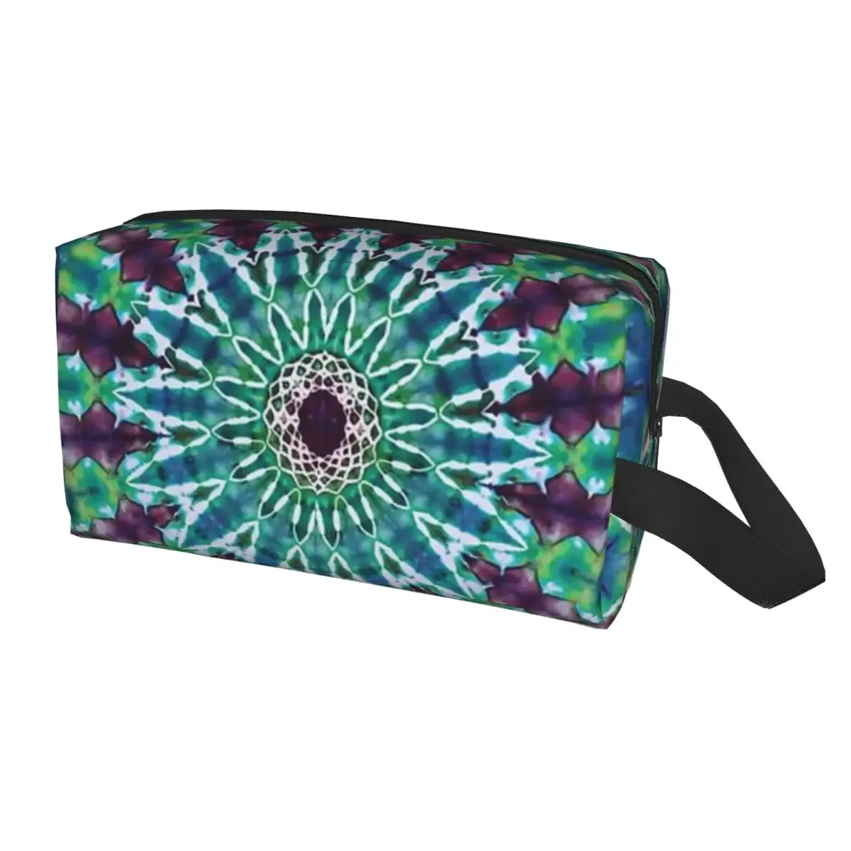 Hippie Tie Dye Mandala Polyester Men Business Portable Storage Bag Women Travel Cosmetic Bag Hanging Wash Pouch