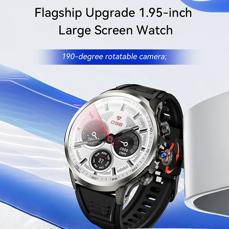 Reloj Inteligente 4G LTE Doble Sistema, Pantalla 1.95" Cámara Lateral 9MP, GPS/WiFi/SIM, 32GB Reproductor Música/Video, Monitor de Ejercicio - Envío Gratis