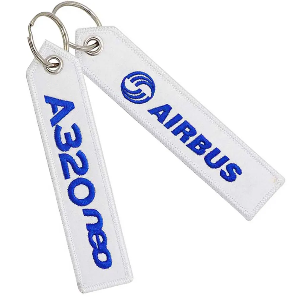 Remove Before Flight Embroidery Airbus Logo Keychain with Keyring for Pilots