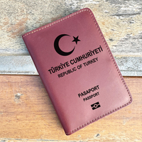 Handmade Turkey Passport Cover Women Men Vintage Genuine Leather Republic of Türkiye  Passport Holder Wallet Card Holder Gift