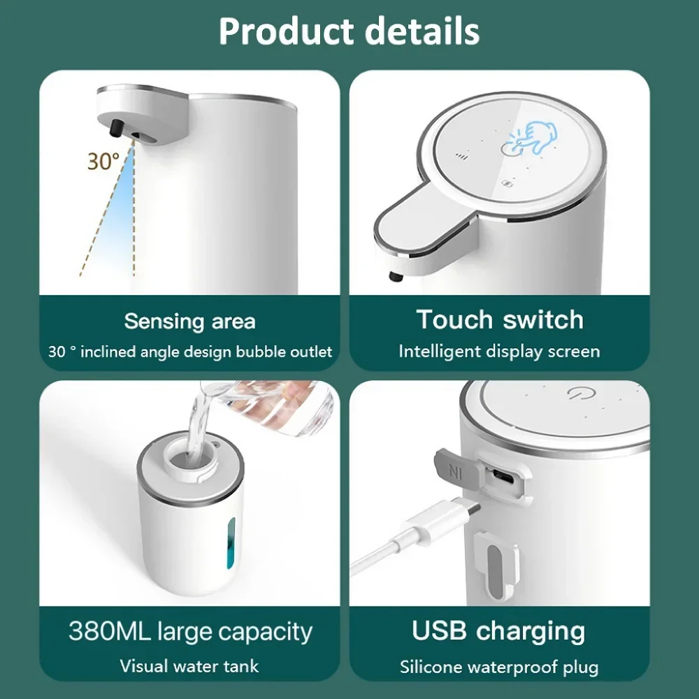 Dispensador De Carregamento De Indução Inteligente Do Sabão, distribuidor De Espuma Elétrica Da Mão Do Agregado Familiar Automático Do Hotel