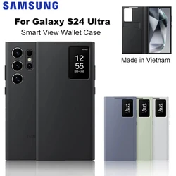 Original For Samsung Galaxy S24 Ultra S24Ultra Smart View Wallet Flip Case Made in Vietnam
