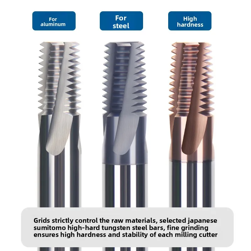 Overall Alloy Tungsten Steel Coated American Standard Tapered NPT Thread Milling Cutter NPTF Aluminum Thread Milling Cutter