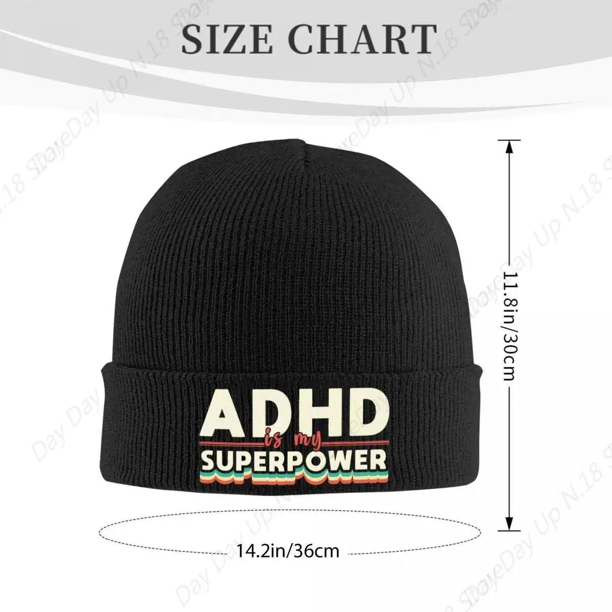 Adhd Bonnet Hats My Superpower Beanie Hats Printed Knitting Hat Autumn Cool Men Women Unisex Kpop Elastic Cap