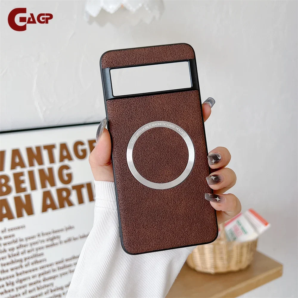 for Magsafe Leather CD Pattern Case for Google Pixel 6 7 8 9 Pro 8A Pixel 6XL 6Pro 8Pro flod Magnetic Shockproof Lens Slim Cover