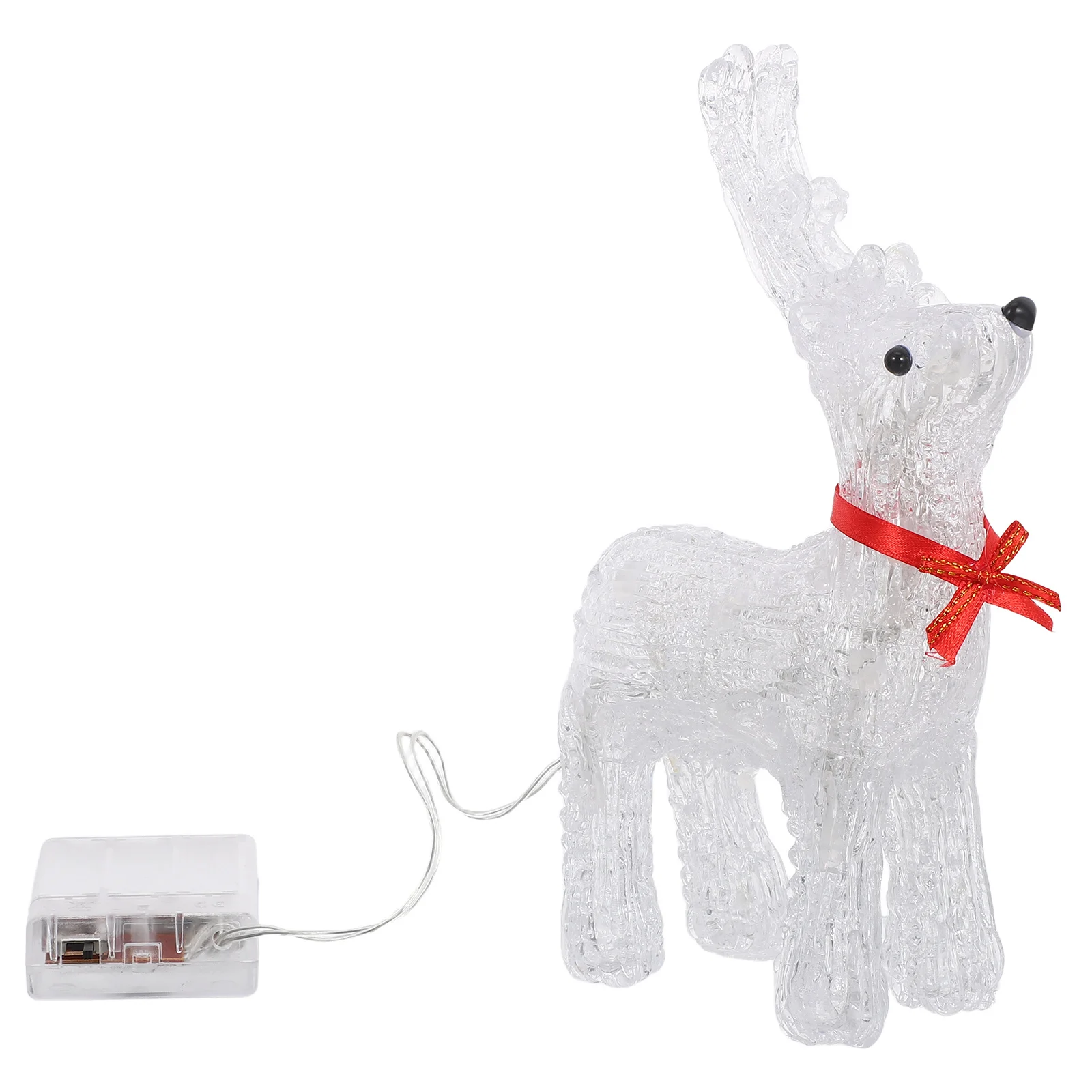 

Light-Up Reindeer Christmas Figure Plastic Sculpture Centerpiece Tabletop Decor Holiday Window Display Prop Festive LED
