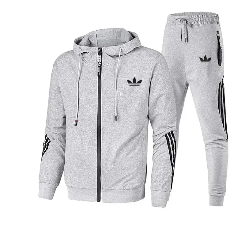 بدلة الركض الجديدة للرجال 2025، سترة، هوديي، سترة، بنطال رياضي، بدلة مكونة من قطعتين، سترة خريف وشتاء غير رسمية على الموضة للرجال