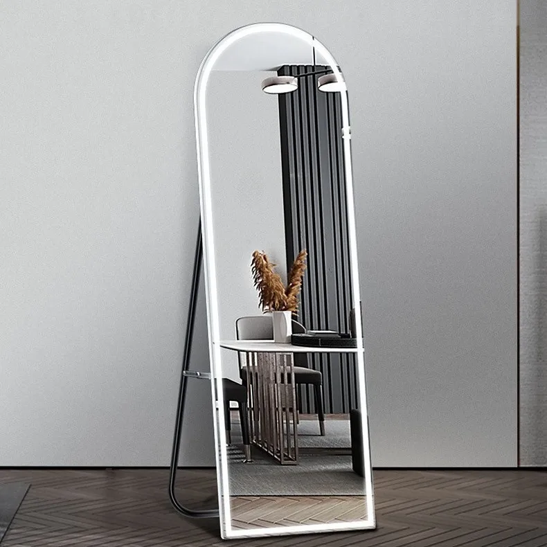 Touch screen a parete per la casa con specchio a figura intera, led intelligente