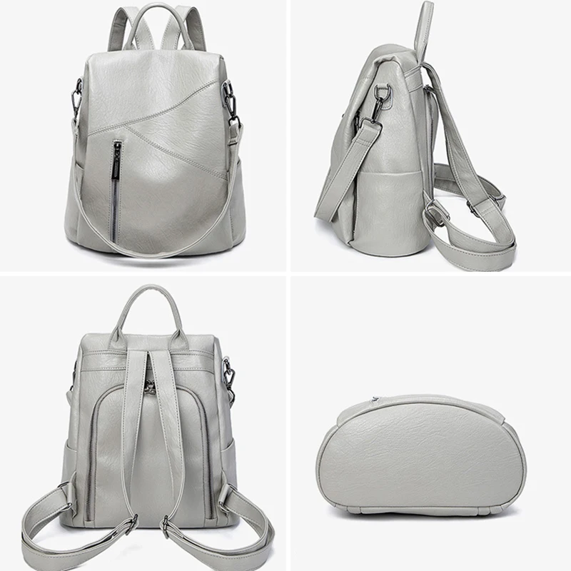 2025 New Women Genuine Leather Backpacks Patchwork Real Calfskin Shoulders Bag Anti-theft Traveling Campus Daypacks For Girls