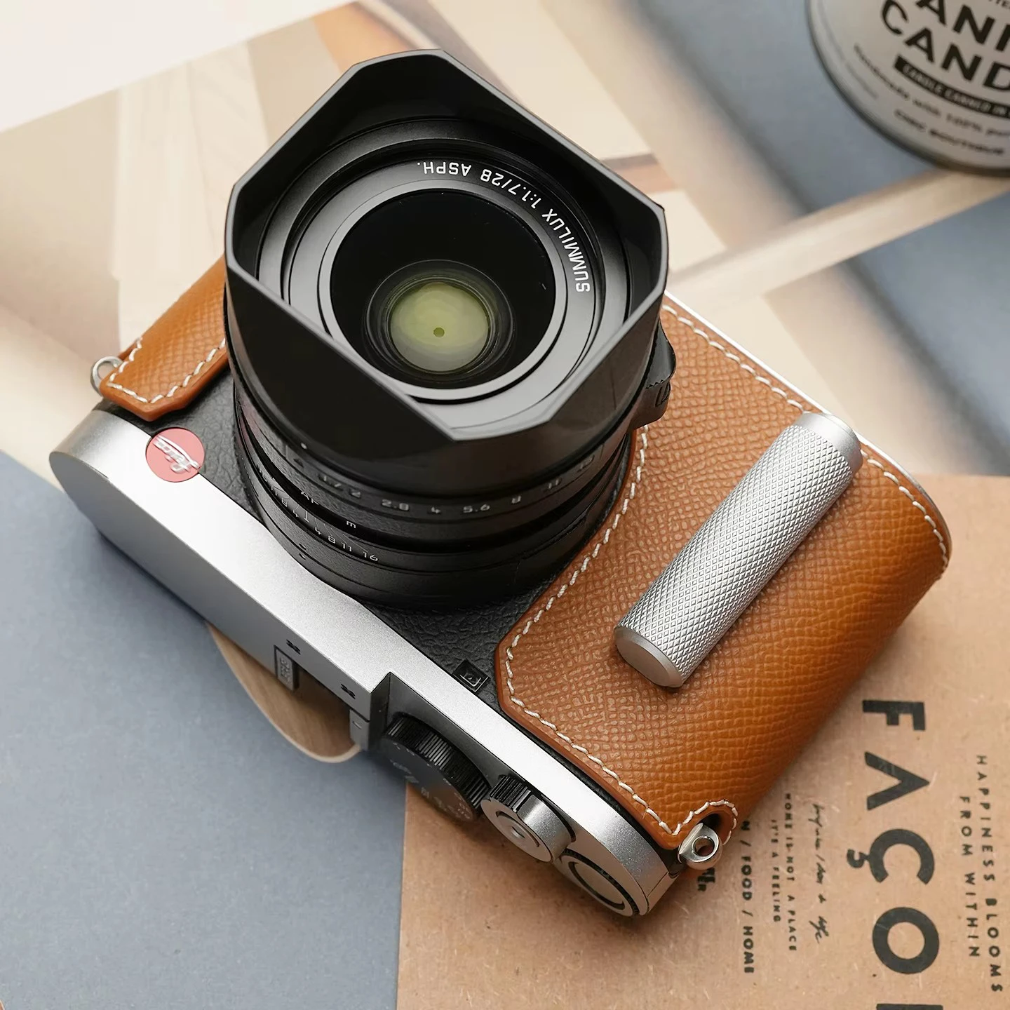 Mr. Stone for Leica Q3 Camera Case Metal Handle Camera Bodysuit Camera Leather with Leica Q3 Leather Bag Q3 Protective Case