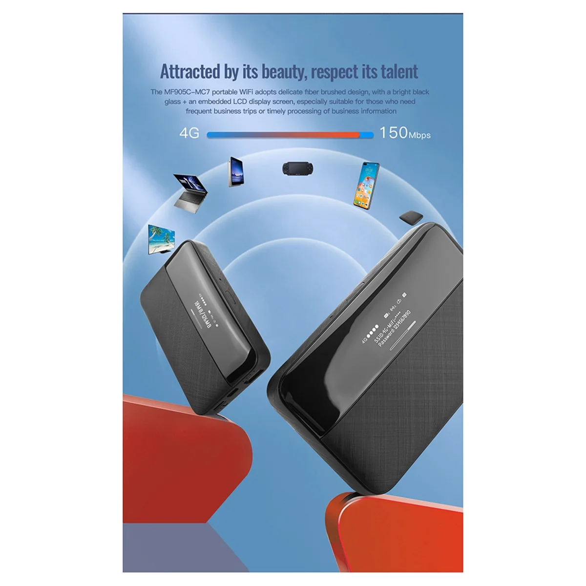 Módem de enrutador inalámbrico móvil portátil, dispositivo con tarjeta Sim, punto de acceso al aire libre, 6000mAh, 4G, 150Mbps