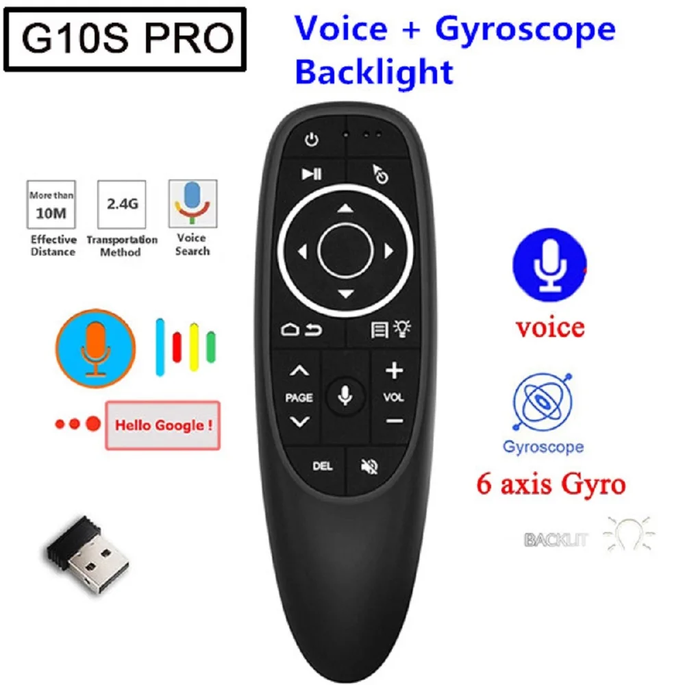 G10S PRO Voice Remote Control 2.4G Wireless Air Mouse IR Learning Gyroscope Controller For PC Android TV BOX X96 Tanix W2 X96Q