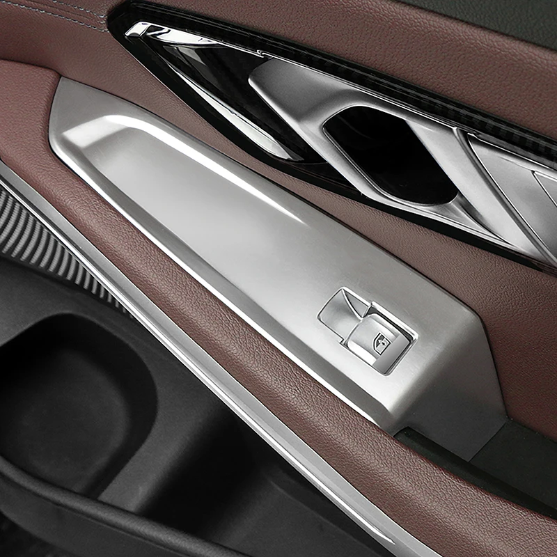 Car Styling Window Glass Lifting Buttons Frame Decoration Cover Trim For BMW 3 Series G20 2020-2022 LHD Interior Accessories