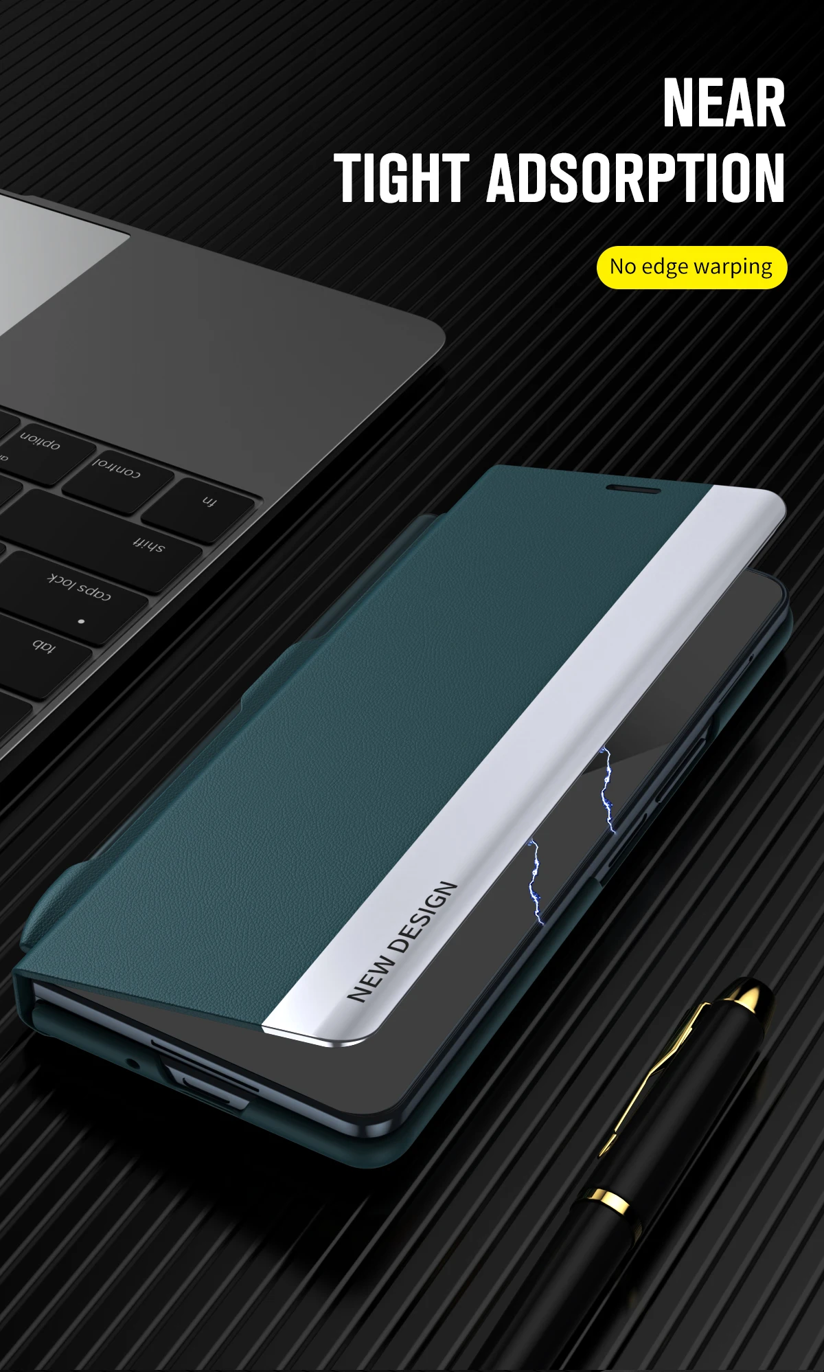 

Busniess Luxury Phone Full Protective Case for Samsung Galaxy Z Fold 7 8 S Pen Slot, PU Leather Stand Phone Shockproof Cover