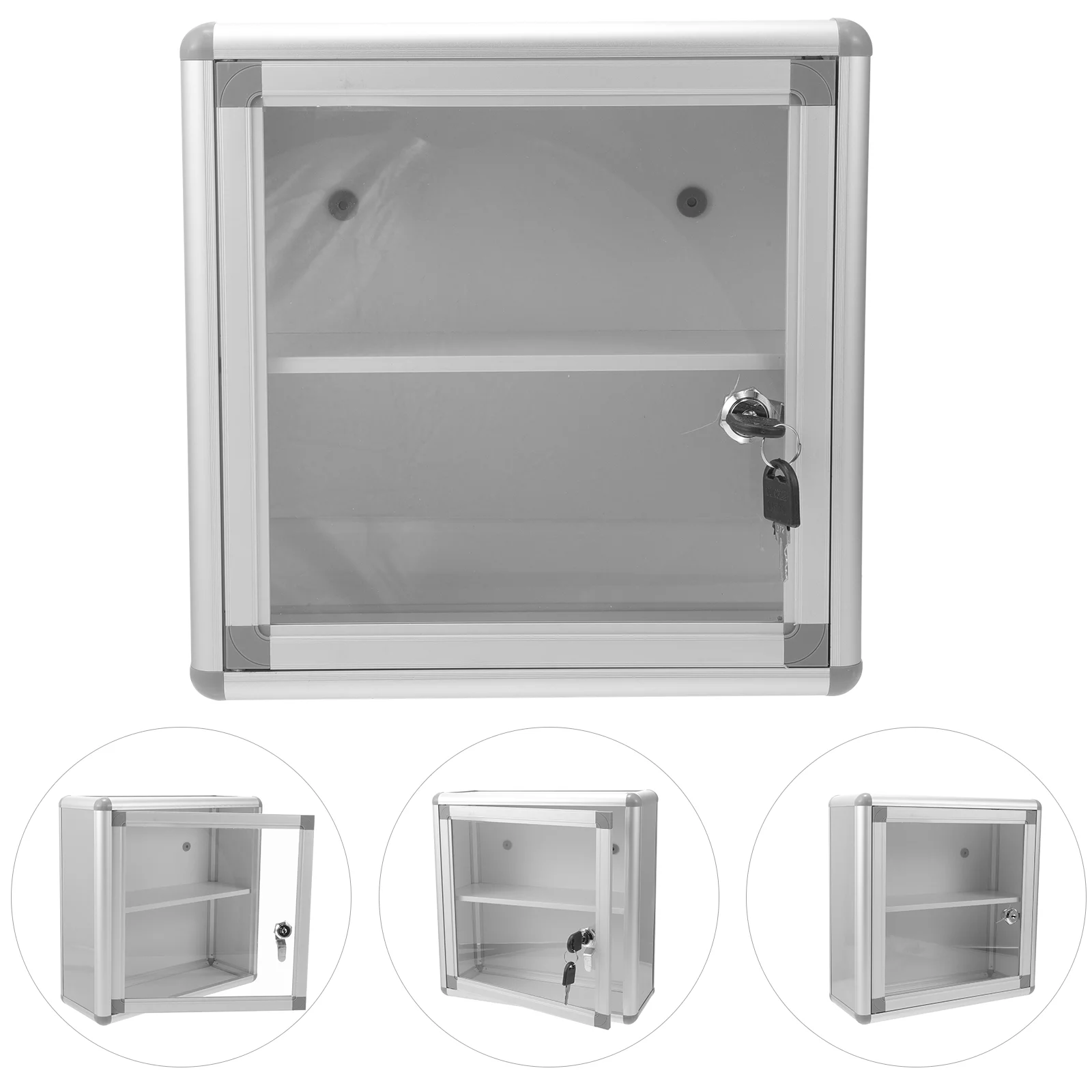 Medicine Chest Convenient Locking Wall-mounted Case Convenience Box Visible Aluminum Alloy First Aid