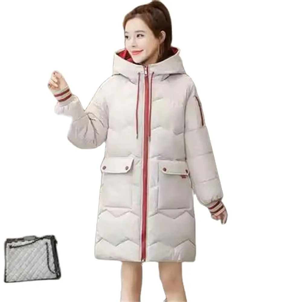 

2024 Winter Women Parka Coats Long Cotton Casual Fur Hooded Jackets Thick Warm Slim-fit Jacket Female Overcoat Clothing