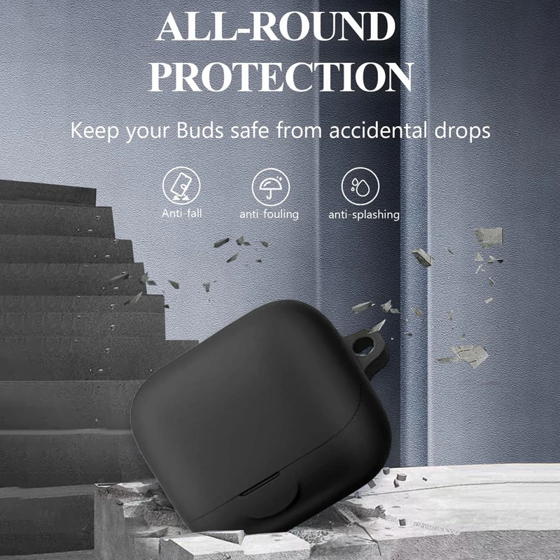 Silicone Case for EarFun Air Pro 4 Plus/Air Pro 4+ Wireless Earbuds Shockproof Soft Protective Full Earphone Cover with Lanyard