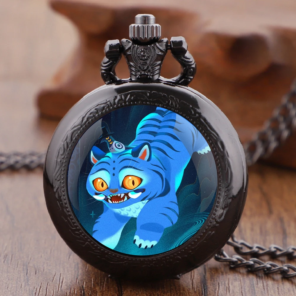 K-Pop Demon Hunters - Derpy & Sussie Artisan Cinema-Style Glass-Dome Quartz Pocket-Watch قلادة قلادة هدية للجنسين