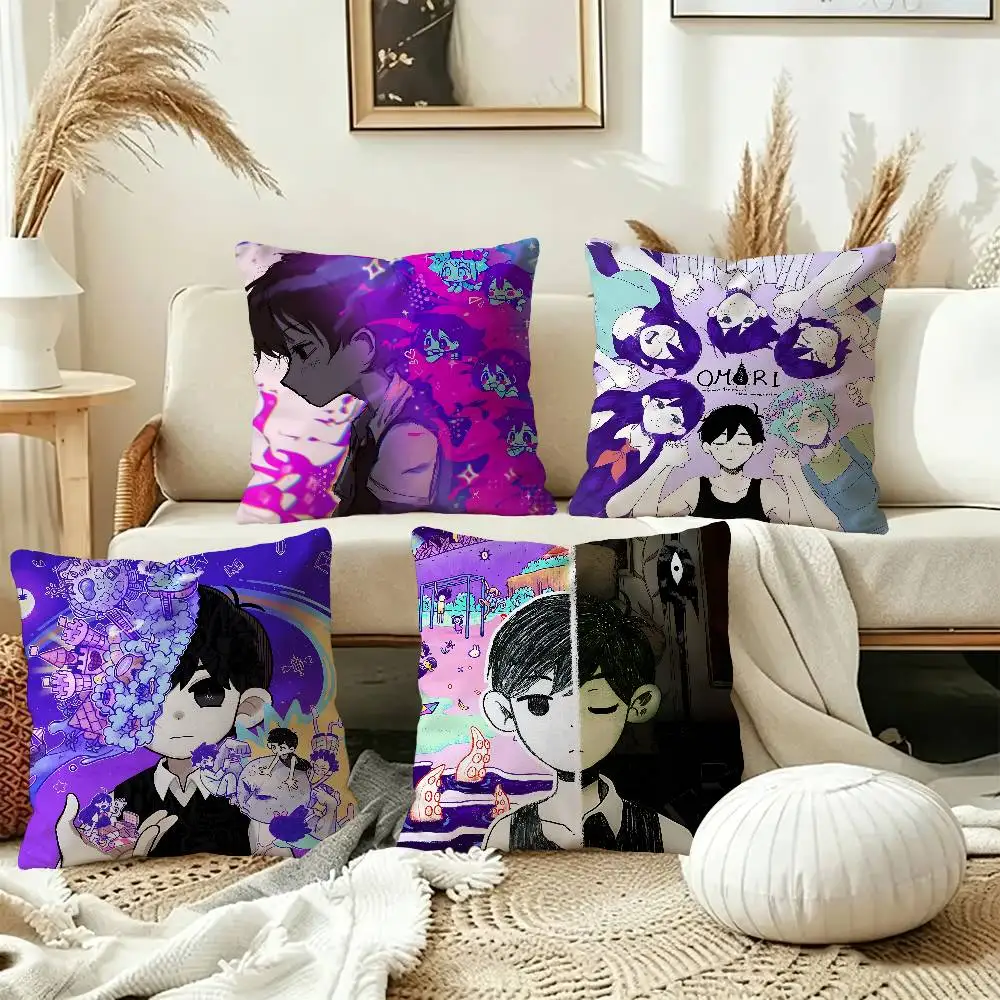 Game Omori Sunny and Mewo Cushion Cover Decorative Pillow Sofa Home Decor case pillow cases