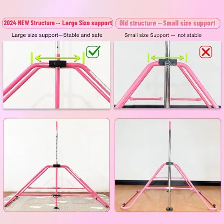 Foldable gymnastic bar for home and gym center use steel construction black 9 height levels 200 lbs capacity 5 ft length includ