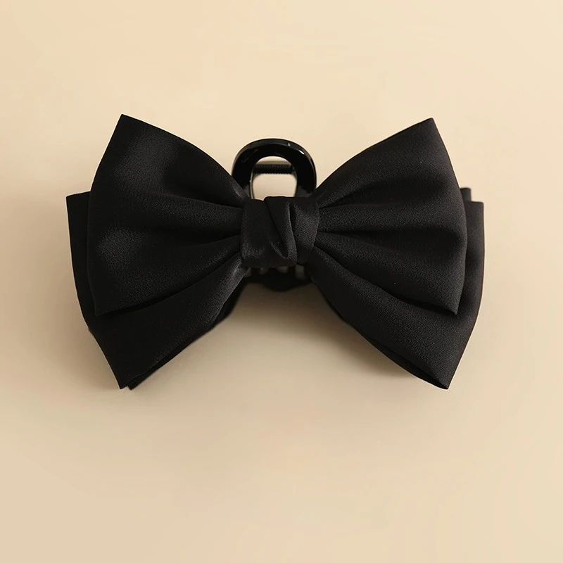 

Black Double-Sided Bowknot Claw Clip Large High-End Shark Hair Clip Заколка Для Волос Hair Accessories for Women 머리핀