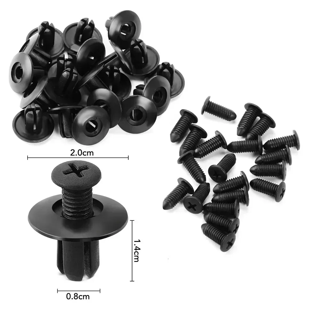 Nitki plastikowe 8mm, zatrzaski, śruby, czarne nity do zderzaków i błotników samochodowych, klipsy mocujące do samochodów Toyota, Focus, Kia, Nissan