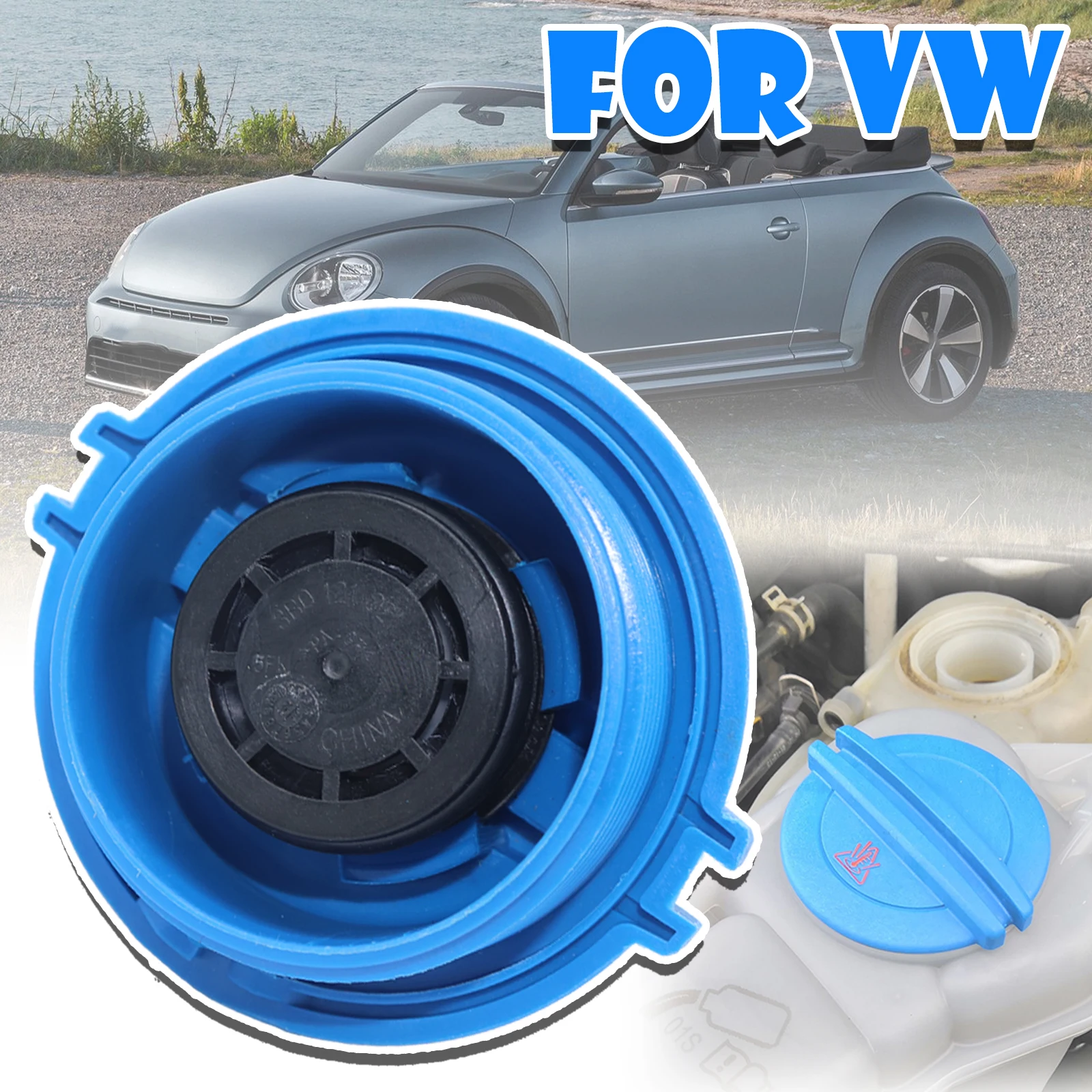 

For VW Amarok Ameo Beetle LT Expansion Tank Cap Engine Coolant Recovery Lid Seal Header Overflow Bottle Reservoir Radiator Cover