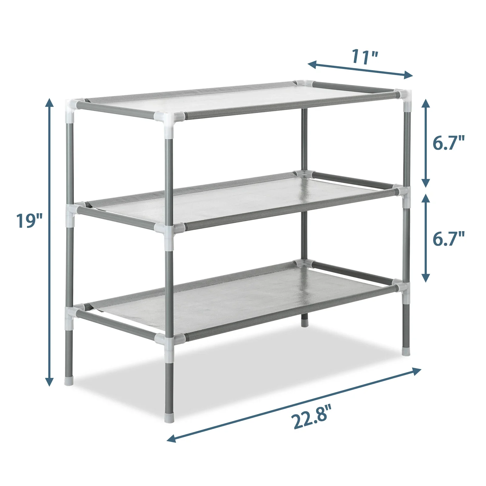

Simple Assembly 3 Tiers Non-woven Fabric Shoe Rack Gray